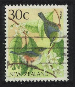 New Zealand Grey-backed White-eye 'Silvereye' Bird 1988 Canc SG#1462