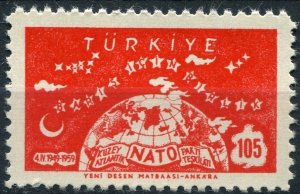 Turkey Sc#1436 MNH, 105k red, NATO, 10th Anniversary (1959)