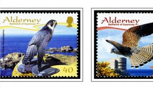 COLOR PRINTED GB ALDERNEY 1983-2020 STAMP ALBUM PAGES (89 illustrated pages)