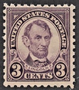 US 584 MNH VF 3 Cent Abraham Lincoln Perforated 10 Scarce! CV $60