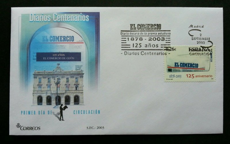 Israel 125th Anniversary Of EL Commercial  2003 Circulation Building (stamp FDC)