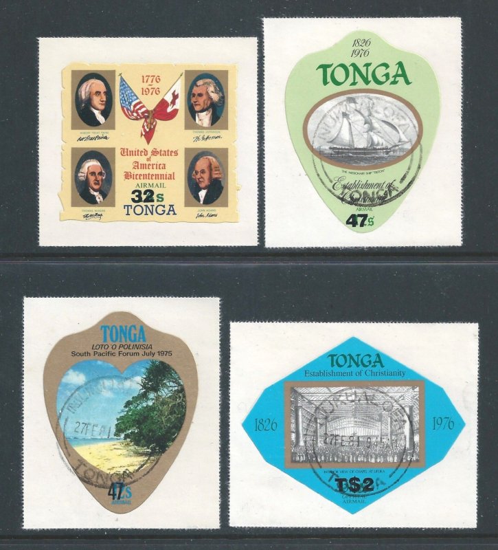 Tonga #478-82 + C294-9 + CO181 Used Provisional Commems Surcharged