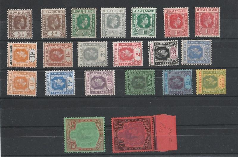 LEEWARD ISLANDS 1938 KGVI SET 