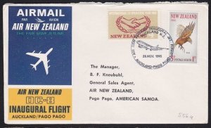 NEW ZEALAND 1965 Air NZ first flight cover Auckland to American Samoa......B1981