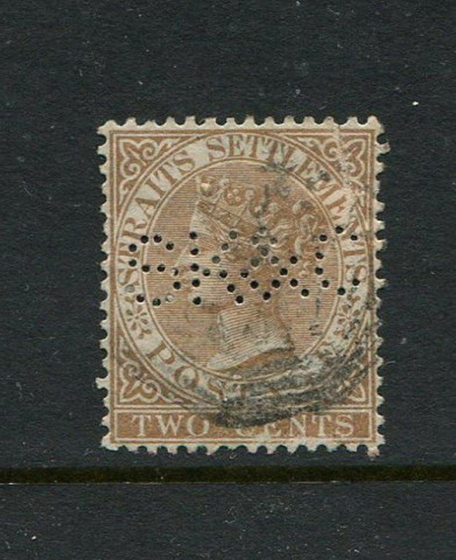 Straits Settlements #10 SK&Co Perfin Used