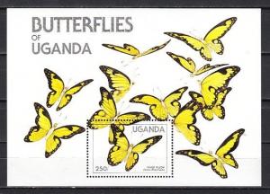 Uganda, Scott cat. 431. Butterflies s/sheet