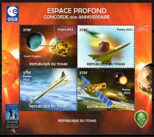 Chad 2012 50th. Anniv. of Sputnik 1/CONCORDE 40th.Anniv./UFO Shlt.PERFORATED MNH