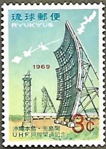 Ryukyu Islands #183 Box Antennas & Map of Radio Link MLH (1969)