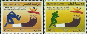 Qatar 1992 MNH Stamps Scott 805-806 Sport Olympic Games Football Soccer