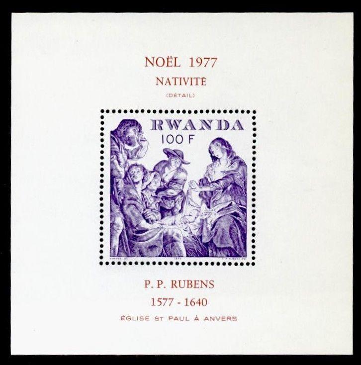 Rwanda 848 MNH Christmas, Art, Nativity, Rubens