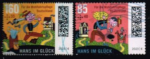 Germany 2023,Sc.#B1204-5 used, Grimms Fairy Tales: Hans Returns Home