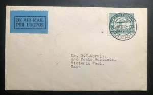 1932 Cape Town South Africa First Flight Airmail Cover FFC To Victoria West