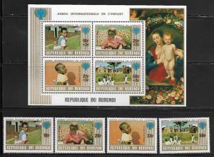 Burundi 557-60, B82 Children Mint NH