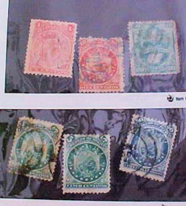 BOLIVIA  STAMPS 6 DIFF. #10/35 cat.$108.00 INCLUDES #12 USED