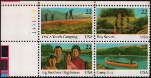 US #2160-63 INT. YOUTH YEAR MNH UL PLATE BLOCK #A11111 COLOR SHIFT ERROR
