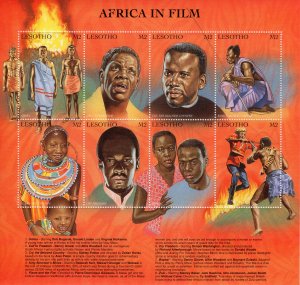 Lesotho 1998 Sc#1150 AFRICA IN FILM CINEMA Sheetlet (8) MNH
