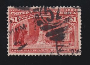 US 241 $1 Columbian Exposition Used F-VF SCV $650