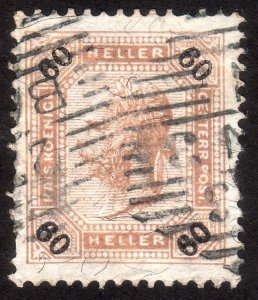 1899, Austria 60h, Franz Joseph, Used, Sc 82