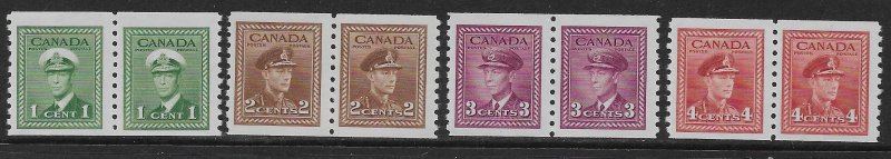 CANADA  SC# 278-81 PAIRS  FVF/MNH 1948