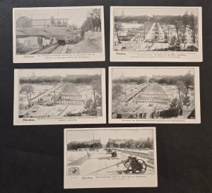 5 Antique Munich Construction Postcards Bridge Building Engineering Germany 1900
