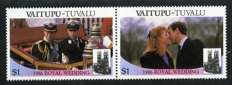 TUVALU VAITUPU 65-66 PAIR MNH SCV $1.75 BIN $1.00 ROYALY