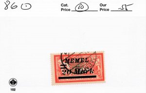 MEMEL LITHUANIA  86   USED