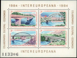 Romania #3182-3183, Complete Set(2), 1984, Bridges, Never Hinged