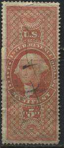 USA 1862 Revenue $5 Manifest red used (JD)