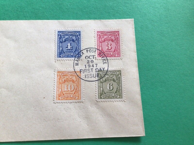 Philippines 1947 first day issue Postage Due  Stamps cover A15407