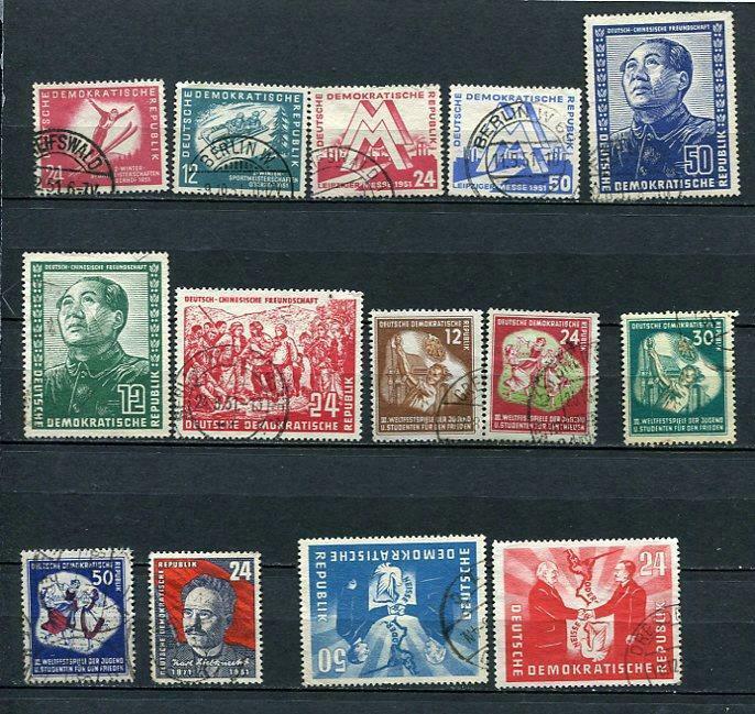 Germany/DDR 1951 Mi 280-292  294 Used Complete Year (-4 stamps) CV 366 euro 2503