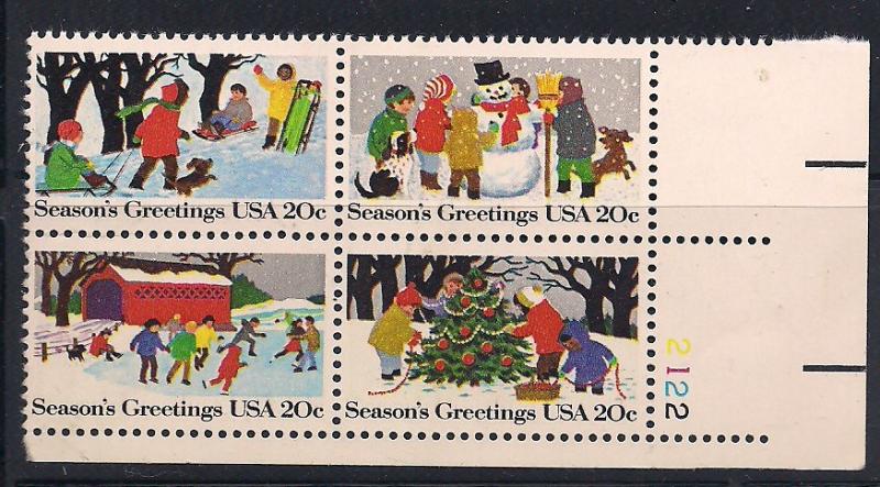 Plt Blk Sc#2027 30 Christmas 1982 MNH #2122 LR