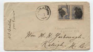 c1890 Golds & Green Agt. #212 pair on cover NC [H.1309]