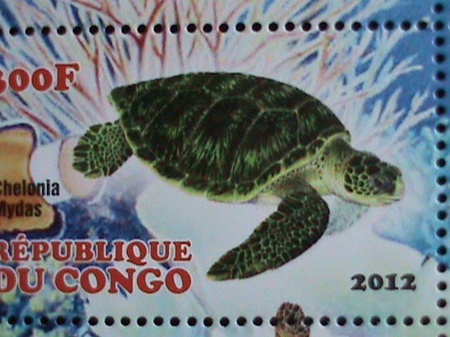 ​CONGO STAMP-2012- WORLD FAMOUS LOVELY TURTLES -MNH S/S SHEET VERY FINE