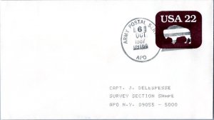 United States A.P.O.'s 22c Buffalo Envelope 1987 Army Postal Service, APO 091...