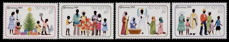 St Kitts 161-4 MNH Christmas, Art, Music, Nativity, Angel