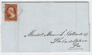 1851 Washington, D.C. cancel on cover, Scott 10