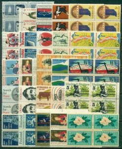 25 DIFFERENT SPECIFIC 5-CENT BLOCKS OF 4, MINT, OG, NH, GREAT PRICE! (41)