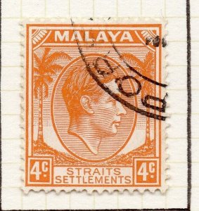 Malaya Straights Settlements 1937-41 Early Issue Fine Used 4c. 308054