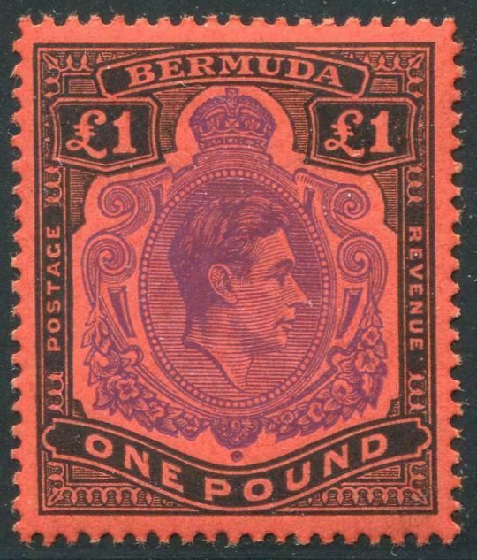 HERRICKSTAMP BERMUDA Sc.# 128 1938 KG VI Printing SG# 121a Listed at £180