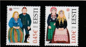 Estonia  Scott#  756-757  MH  (2014 Folk Costumes)