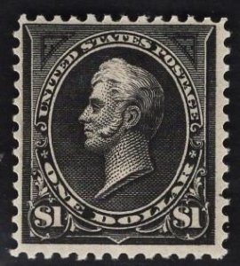 US #276 $1 Black Perry Type I MINT HINGED SCV $600