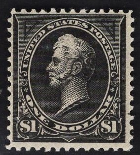 US #276 $1 Black Perry Type I MINT HINGED SCV $600