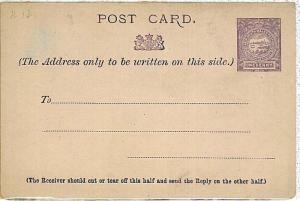 15468 - Australia NEW SOUTH WALES -  POSTAL STATIONERY: H  & G  #12  DOUBLE CARD