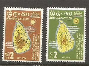 CEYLON  398-399  MINT HINGED, INTL. HYDROLOGICAL DECADE (UNESCO), 1965-1974