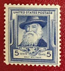 1940 USA Scott 867 MNH Walt Whitman Poet Lot 927