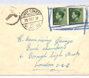 GOLD COAST KEVIII Cover *GB STAMPS NOT ACCEPTED* 1937 No Postage Dues! YW106