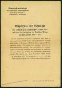 Germany 1920s Inflation Official Post Office Sales Rules and Prices Bookle 61138