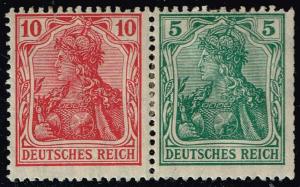 Germany #82+83 Germania; Unused Se-tenant Pair