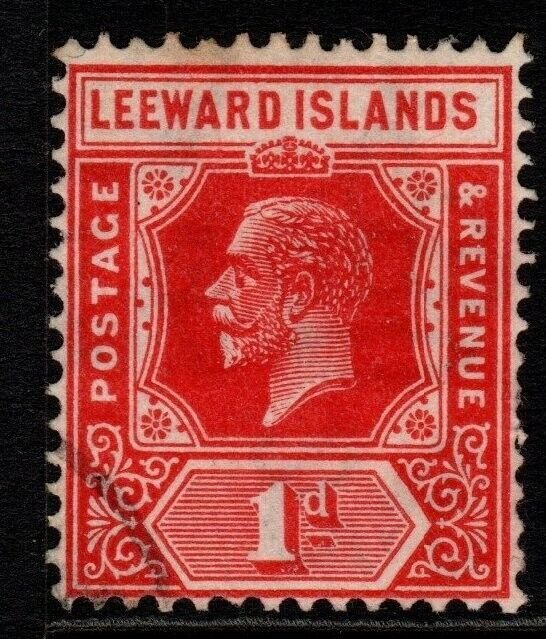 LEEWARD ISLANDS SG60 1921 1d CARMINE-RED FINE USED 