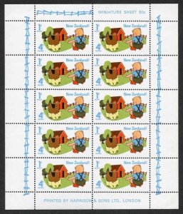 New Zealand SGMS1082 1975 Health Sheet of 10 U/M